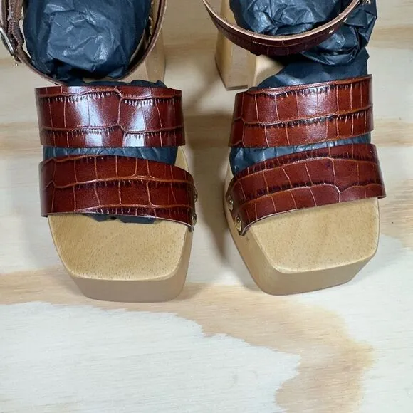 New Free People Mallory Leather Clog Sandals Women’s Size 9