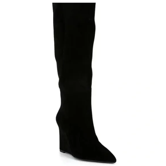 NEW Gianni Bini Gabor Pointed Toe Suade Wedge Boots Sz 7,5