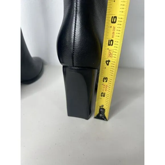 New Guess Women's Black Leather Lannie Knee High Boot Size 8