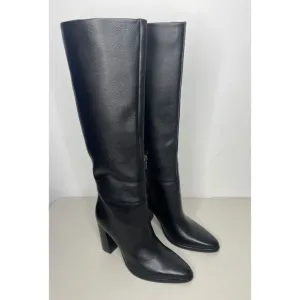 New Guess Women's Black Leather Lannie Knee High Boot Size 8