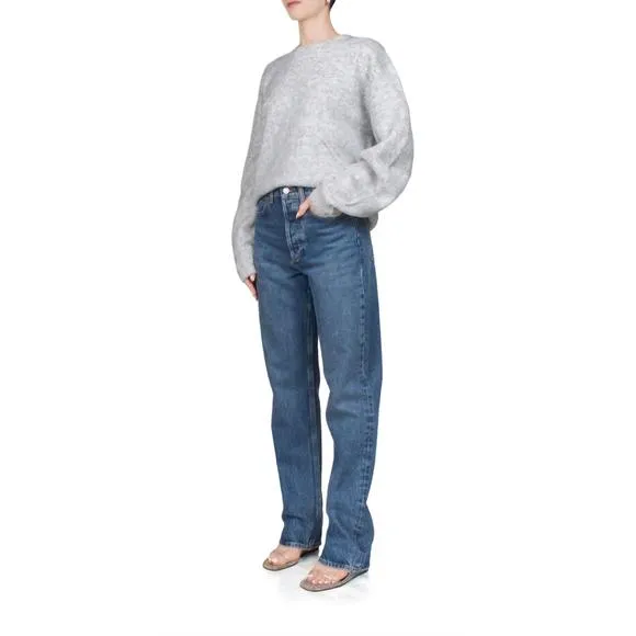 NEW HELMUT LANG brushed apex sweater in grey