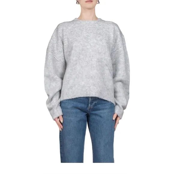 NEW HELMUT LANG brushed apex sweater in grey