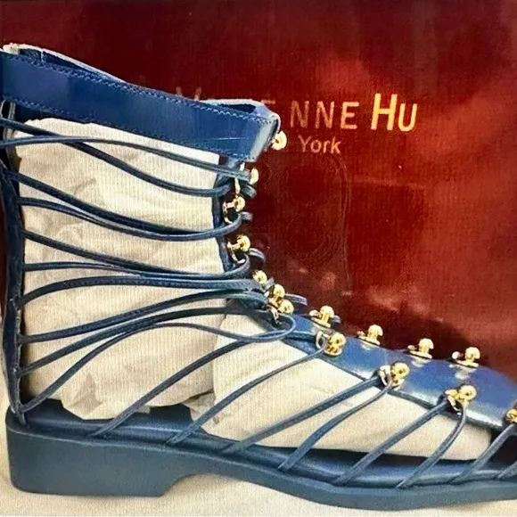 New in box Vivienne Hu patent leather strappy gladiator sandals