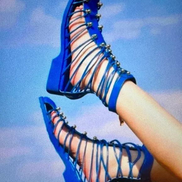 New in box Vivienne Hu patent leather strappy gladiator sandals