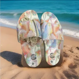 NEW Johnny Was Calme Marble Slide Sandals Flip Flop shoes Size 10