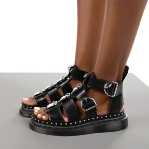 NEW MACKAYE HARDWARE LEATHER STRAP SANDALS