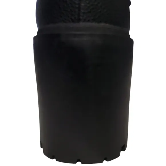 New Marc fisher nature 2 block chunky heel lace up zip combat moto boots black
