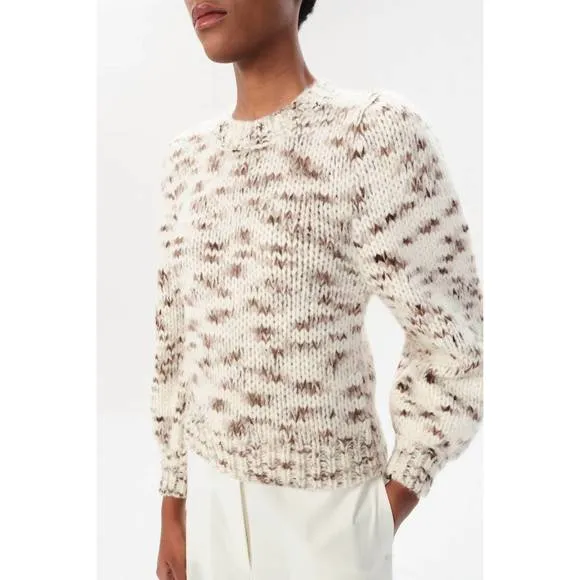NEW MARIA CHER charlone bora pullover sweater in off white