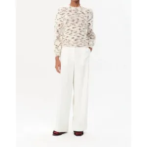 NEW MARIA CHER charlone bora pullover sweater in off white