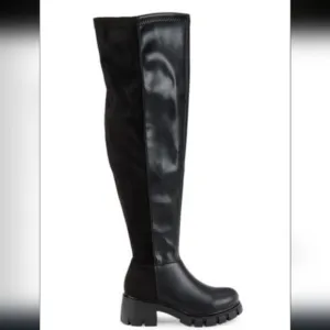 New MIA Tiera Chunky Knee High black leather motorcycle horse Riding Boots 6