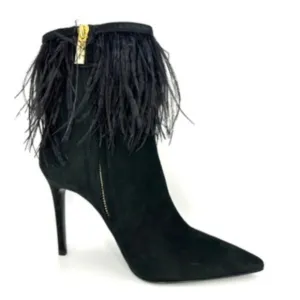 New! Michael Kors Meena Feather Embellished Suede Ankle Boot | 7.5