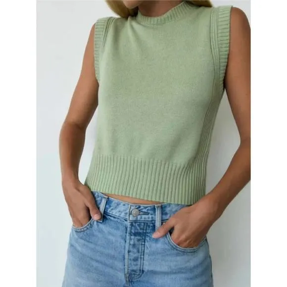 NEW PISTOLA leandra sweater vest top in pistachio