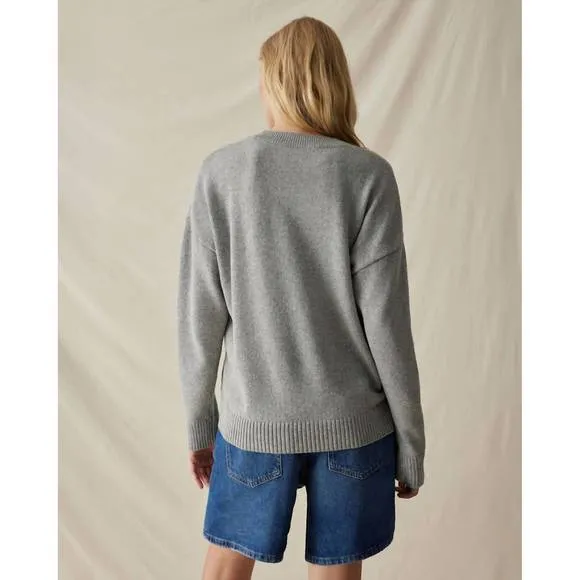 NEW RICHER POORER felicity light weight sweater in heather grey