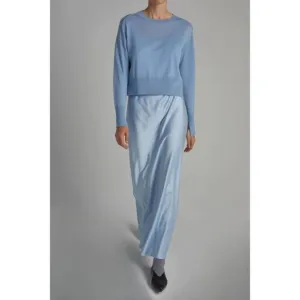 NEW SAINT ART elodie layered crewneck knit sweater in baby blue
