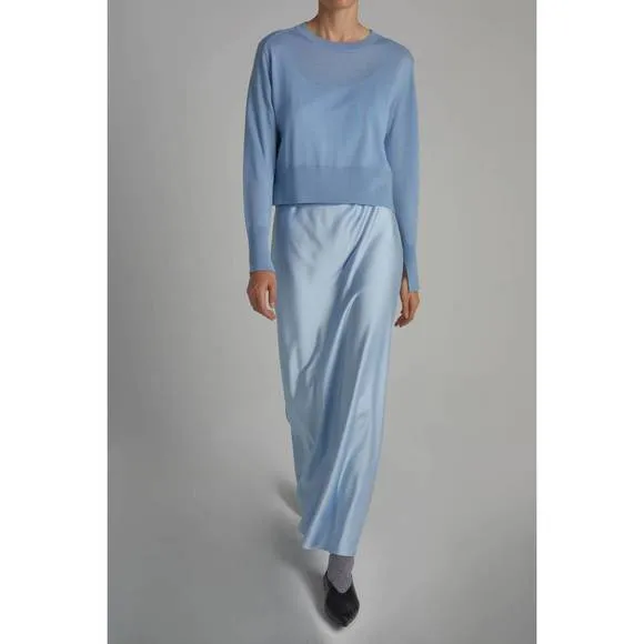 NEW SAINT ART elodie layered crewneck knit sweater in baby blue