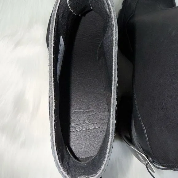 NEW Sorel Women's Size 9.5 Black Brex Bold‎ Zip Front Chunky Bootie Boots