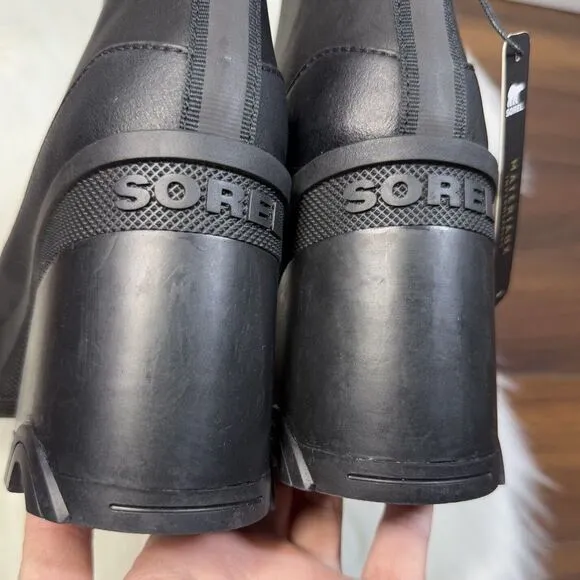 NEW Sorel Women's Size 9.5 Black Brex Bold‎ Zip Front Chunky Bootie Boots