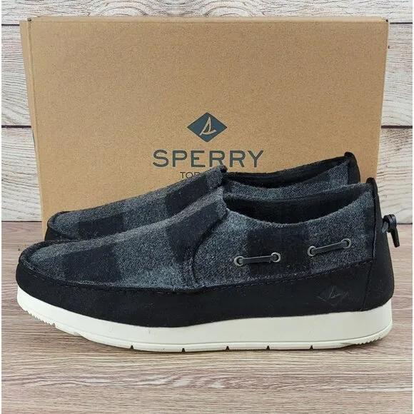 NEW Sperry Wool Buffalo Plaid Loafers Men's Size 9 Slip On Comfort‎ Moc Shoes