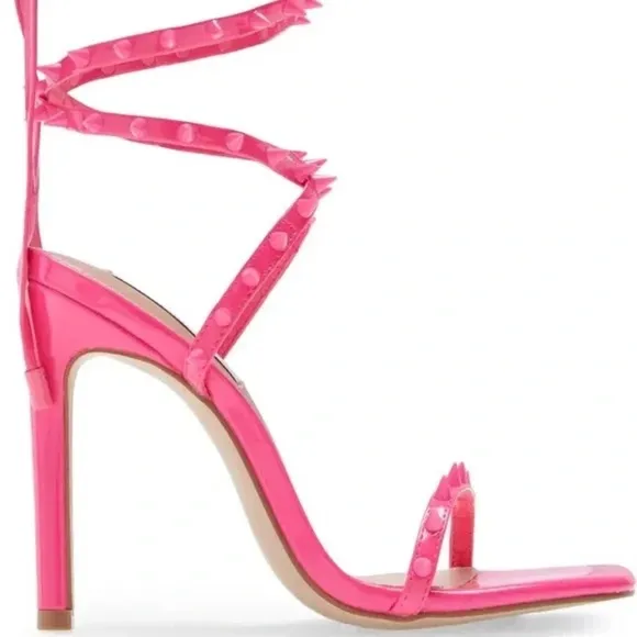 NEW Steve Madden Uplift-S Ankle Wrap Spiked Detail Dress Sandals Heels S…