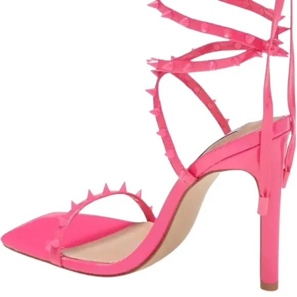 NEW Steve Madden Uplift-S Ankle Wrap Spiked Detail Dress Sandals Heels S…