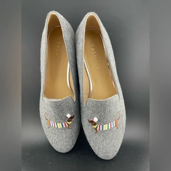 NEW TALBOTS RYAN NOVELTY LOAFERS - EMBROIDERED DACHSHUND SIZE 9.5‌‌‌‌‌‌‌‌