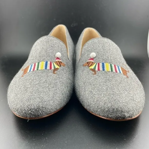 NEW TALBOTS RYAN NOVELTY LOAFERS - EMBROIDERED DACHSHUND SIZE 9.5‌‌‌‌‌‌‌‌