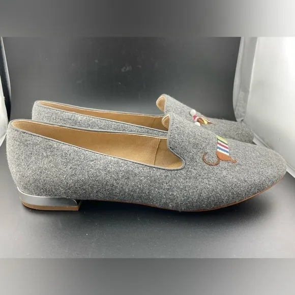 NEW TALBOTS RYAN NOVELTY LOAFERS - EMBROIDERED DACHSHUND SIZE 9.5‌‌‌‌‌‌‌‌