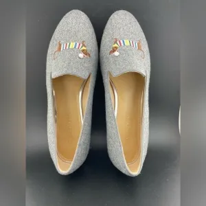 NEW TALBOTS RYAN NOVELTY LOAFERS - EMBROIDERED DACHSHUND SIZE 9.5‌‌‌‌‌‌‌‌