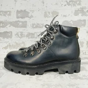 New Ted Baker Ammella Black Leather Lace Up Chunky Ankle Boots O225