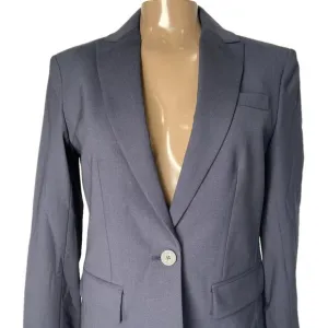 NEW THEORY Women’s Fitted Blazer Dark Navy Blue Size 0 Virgin Wool Jacket – NWT