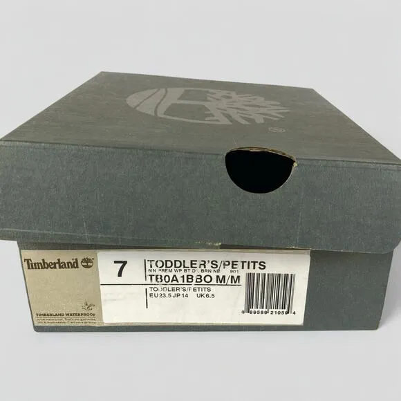 NEW Timberland Toddler Premium Waterproof Boots Gray Nubuck 6&quot; Size 7 Toddler