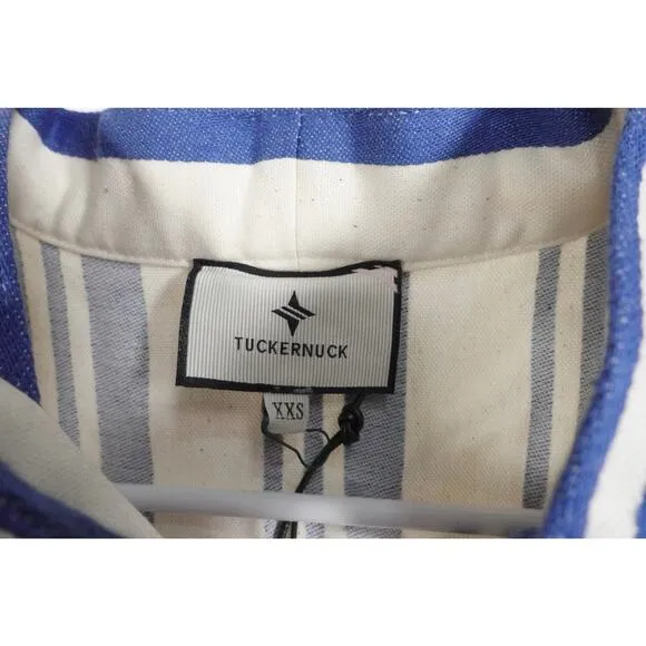 New Tuckernuck French Blue Stripe Adele Midi Dress Cotton Stripe Sz XXS 1423-C