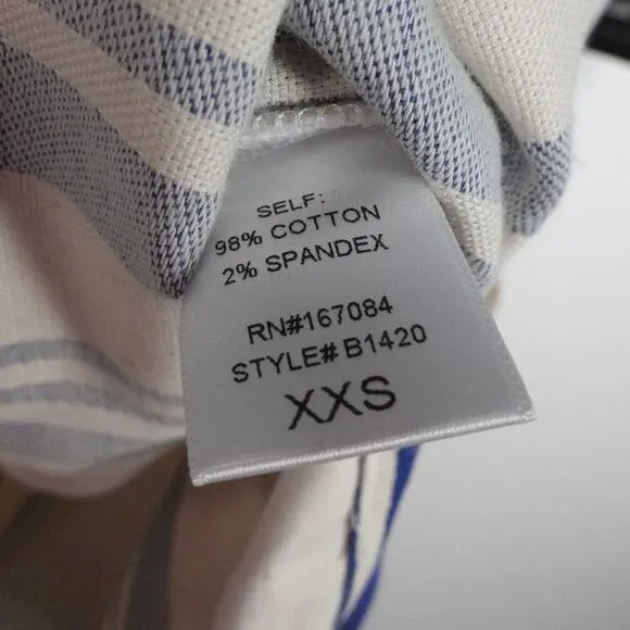 New Tuckernuck French Blue Stripe Adele Midi Dress Cotton Stripe Sz XXS 1423-C