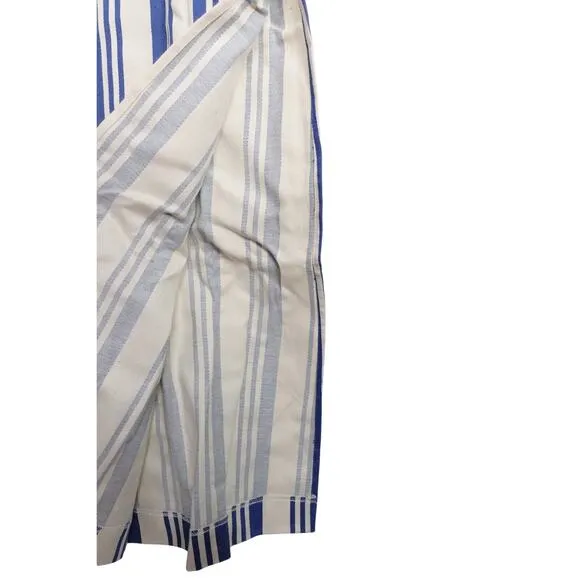 New Tuckernuck French Blue Stripe Adele Midi Dress Cotton Stripe Sz XXS 1423-C