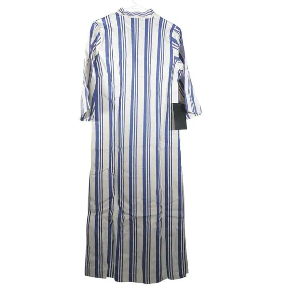 New Tuckernuck French Blue Stripe Adele Midi Dress Cotton Stripe Sz XXS 1423-C