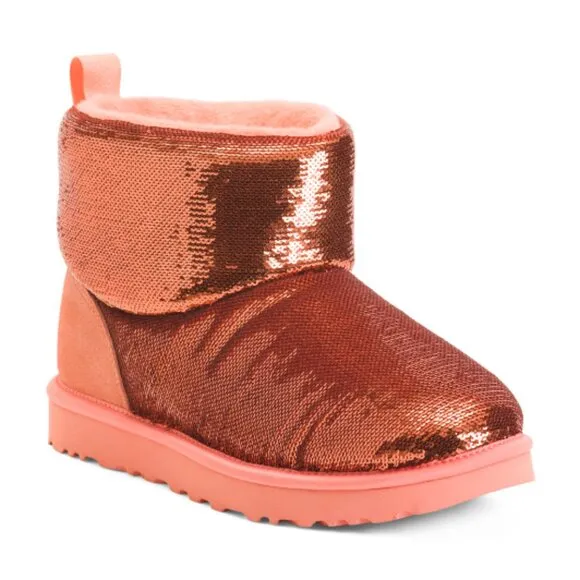 NEW UGG Classic Mini Mirror Ball Boots pink for women 562tn