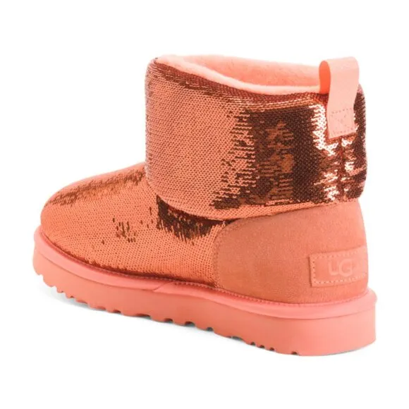 NEW UGG Classic Mini Mirror Ball Boots pink for women 562tn