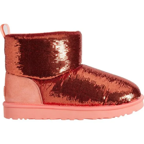 NEW UGG Classic Mini Mirror Ball Boots pink for women 562tn