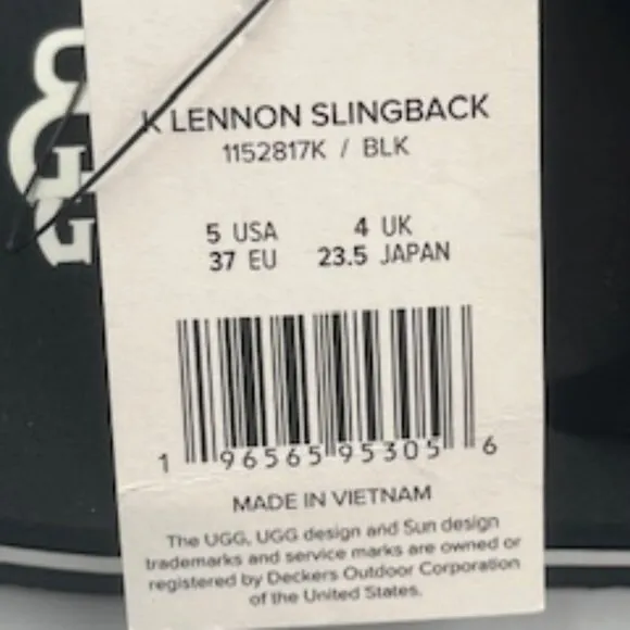 NEW UGG Lennon Sling back Sandals Kids Size 5 Shoes Neoprene Adjustable NWT