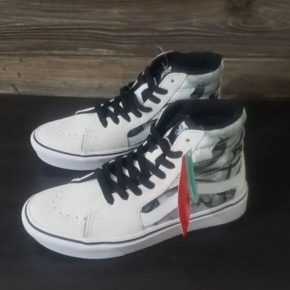 New Vans Sk8 Hi Comfycush White Black High Top Sneakers Skater Streetwear Casual