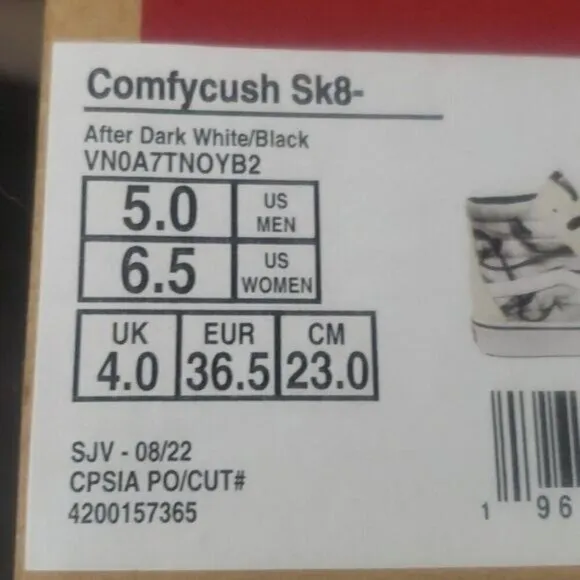 New Vans Sk8 Hi Comfycush White Black High Top Sneakers Skater Streetwear Casual