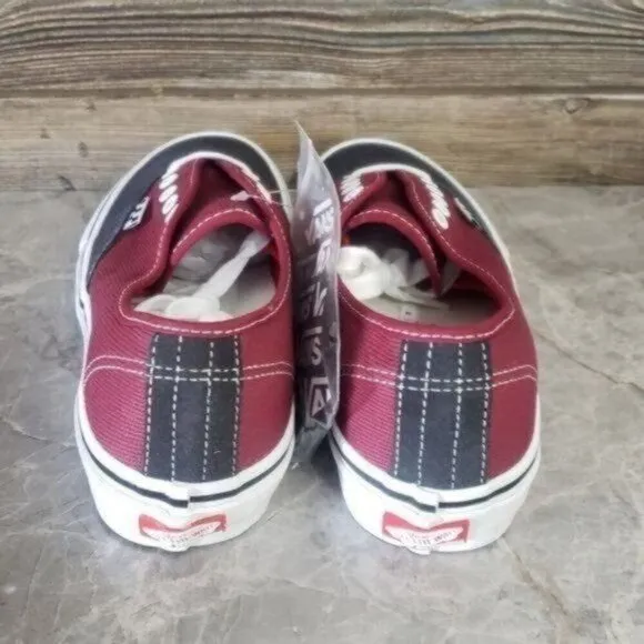 New Vans Skate Authentic Red Black Sneakers Mens 7 Casual Streetwear Colorblock