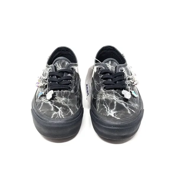 New Vans Womens 8 Rare Embellished Low Top Sneakers Black Pearl Lightning Skater