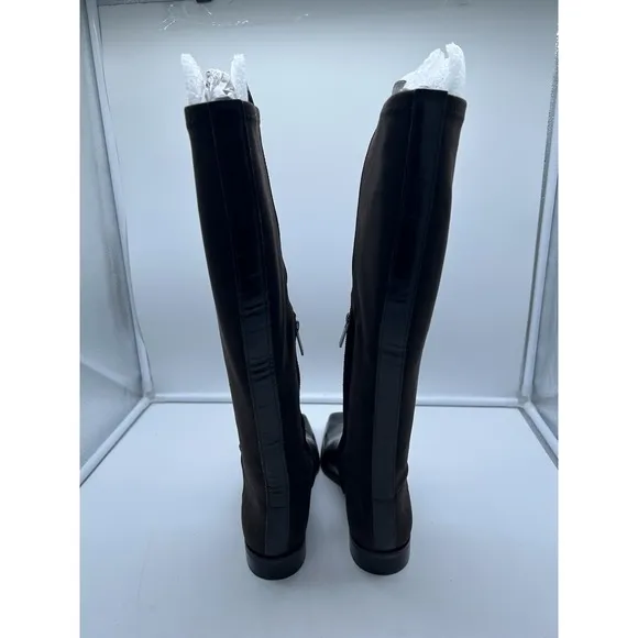 New Vince Camuto Librina Leather Tall Shaft Pointed Toe Boots Brown Size 8M