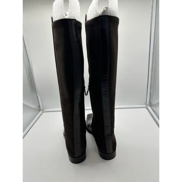 New Vince Camuto Librina Leather Tall Shaft Pointed Toe Boots‎ Brown Size 9M