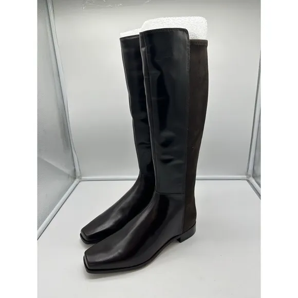 New Vince Camuto Librina Leather Tall Shaft Pointed Toe Boots‎ Brown Size 9M