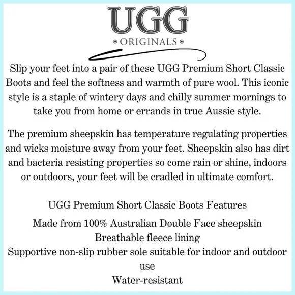 NEW WITH TAGS Premium Chestnut Suede Mini Classic Ugg Boots From Australia