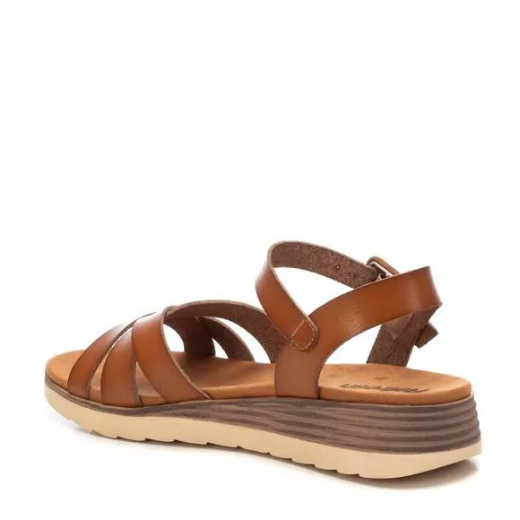 NEW XTI women's low wedge sandals in camel