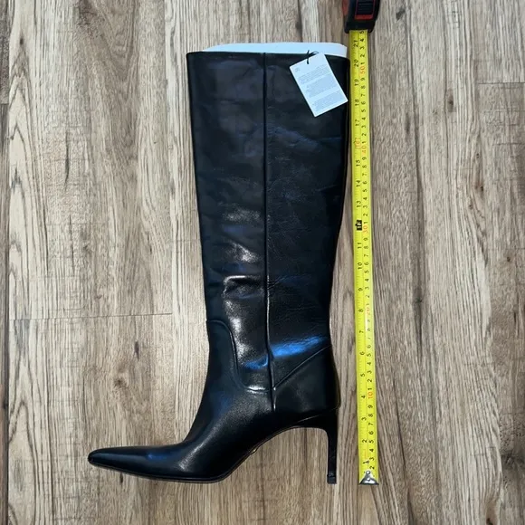 NEW! Zara Heeled Leather Knee Boots