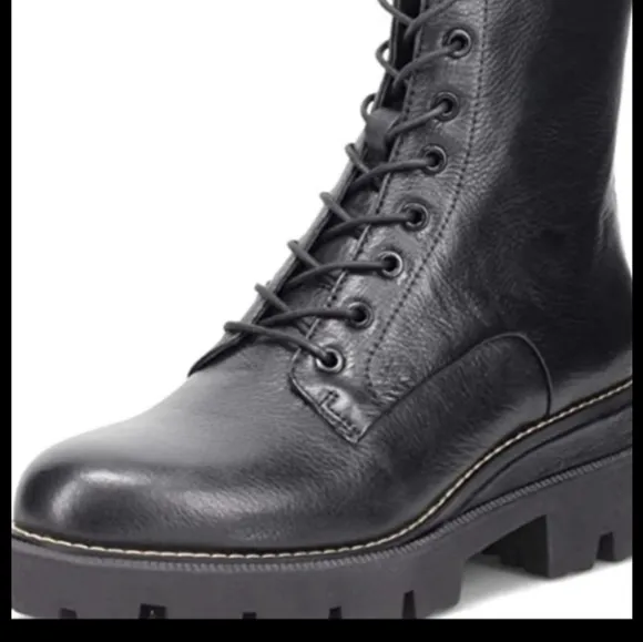 NEW...Sam Edelman Women's Black Garret Combat Boot...Size 9.5